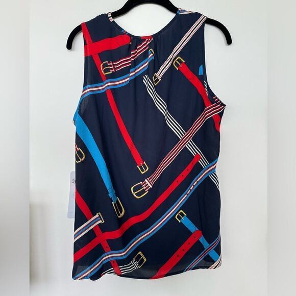 [CAbi] Hold Up Tank #5736 Sleeveless Blouse Faye Winding Belts Preppy Sz Medium - Picture 3 of 6